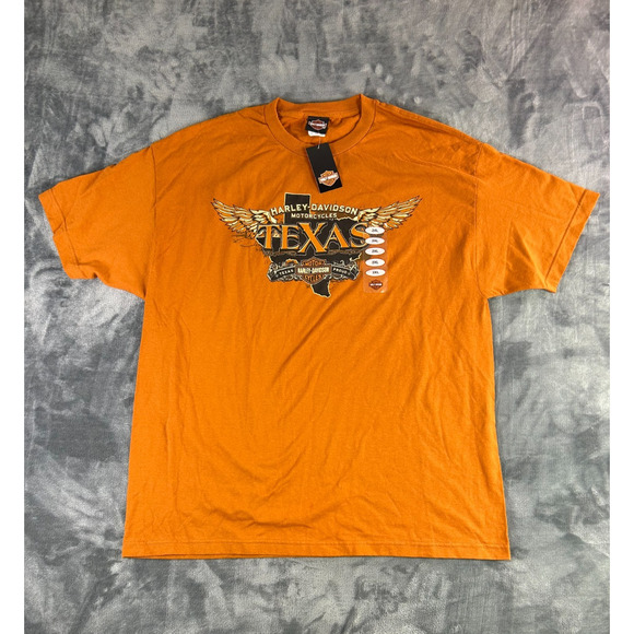 Harley-Davidson‎ El Paso Texas T-Shirt Men’s 2XL NWT Orange Wings Retro Back Hit - Picture 1 of 9